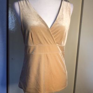 INC Camel Color Velvet Tank, Petite Medium